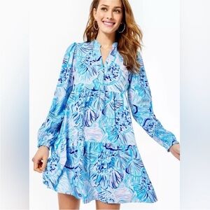 Lilly Pulitzer Winona Long Sleeve Flowy Dress EUC Size S